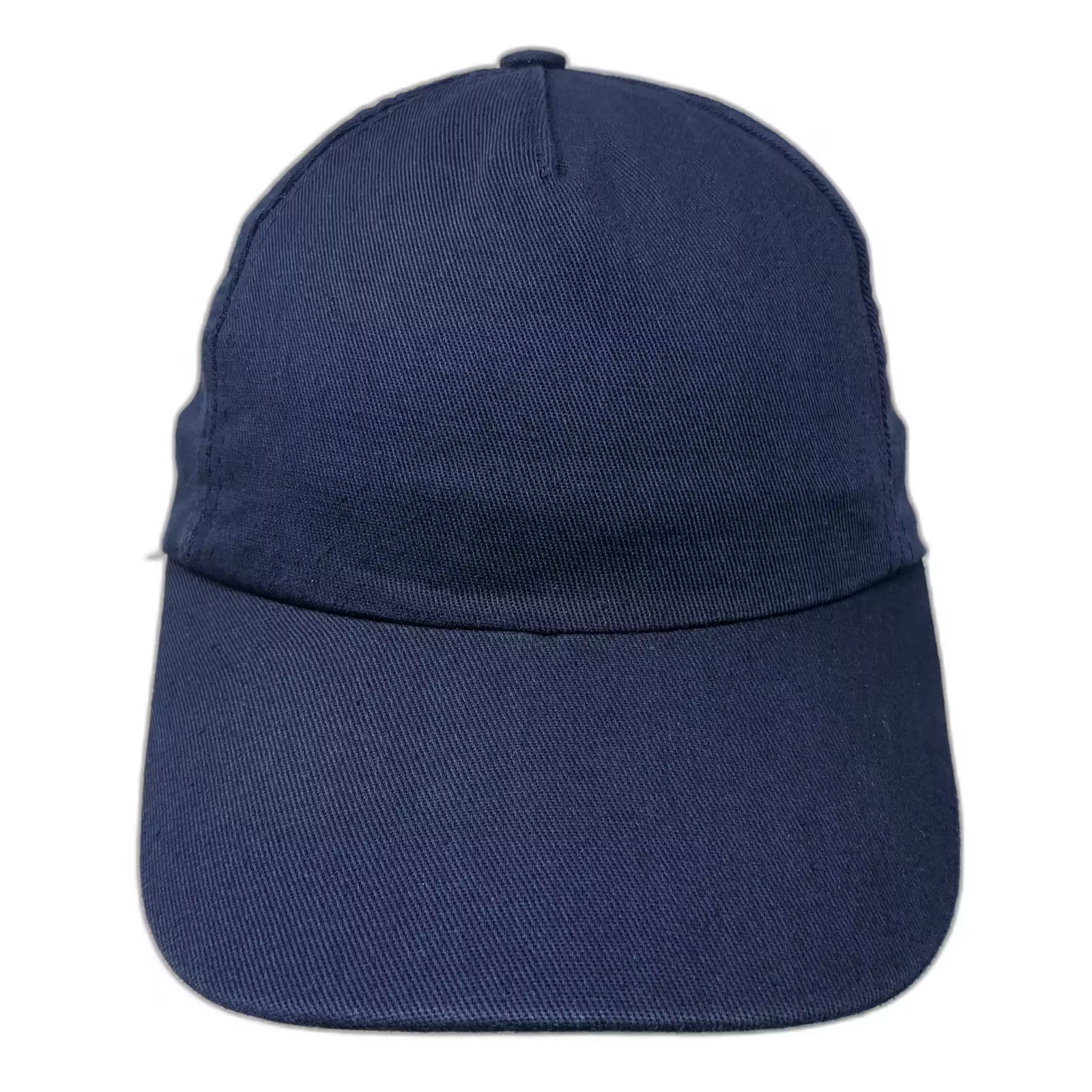 Blue 5 Panel Hat Strapback Adjustable Blank Solid Cotton Plain Twill Os